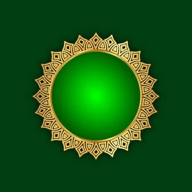 Elegante marco de mandala dorada para diseños islámicos y festivos