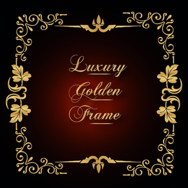elegante marco de oro de lujo borde 05