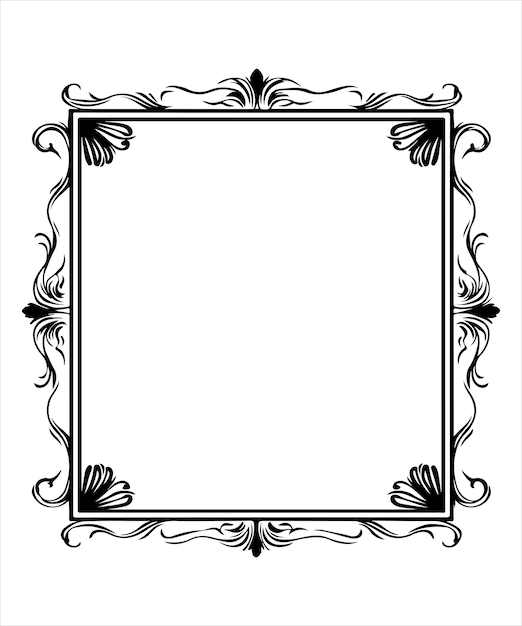 Elegante marco vacío con diseño vectorial de borde adornado