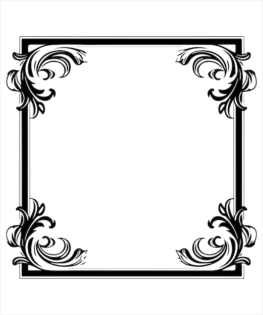 Elegante marco vacío con diseño vectorial de borde adornado