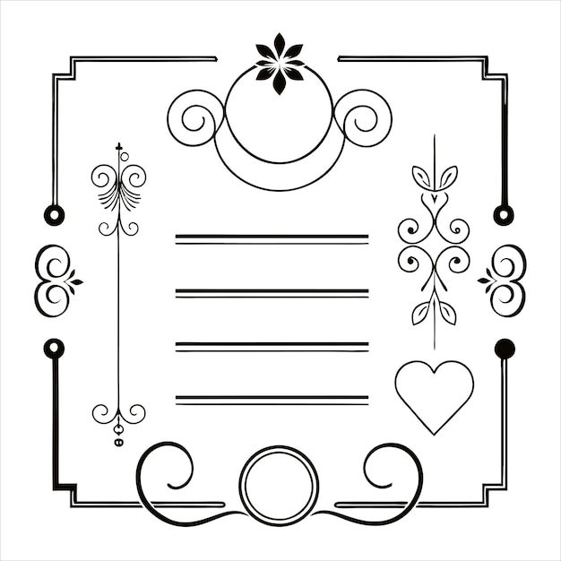 Elegante menú caligráfico dorado y elementos de diseño de invitaciones
