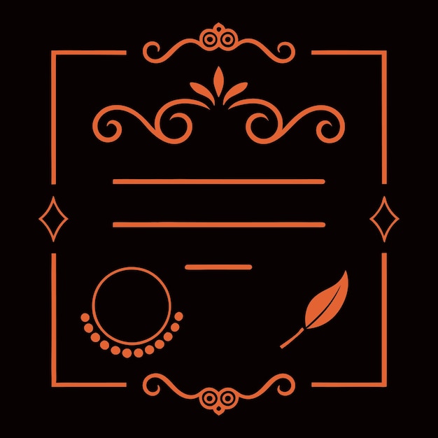 Elegante menú caligráfico dorado y elementos de diseño de invitaciones
