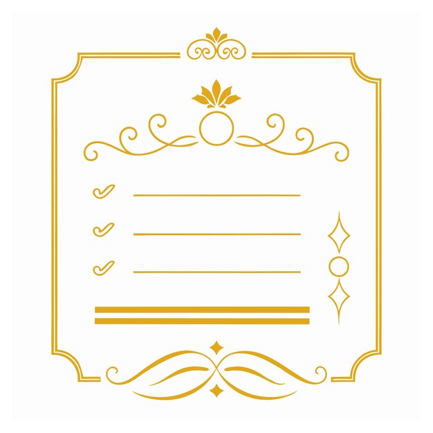 Elegante menú caligráfico dorado y elementos de diseño de invitaciones