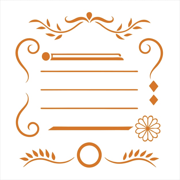 Elegante menú caligráfico dorado y elementos de diseño de invitaciones