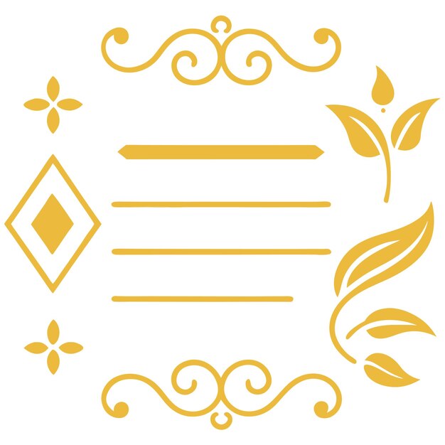 Elegante menú caligráfico dorado y elementos de diseño de invitaciones