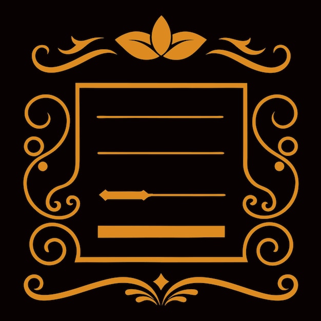 Elegante menú caligráfico dorado y elementos de diseño de invitaciones