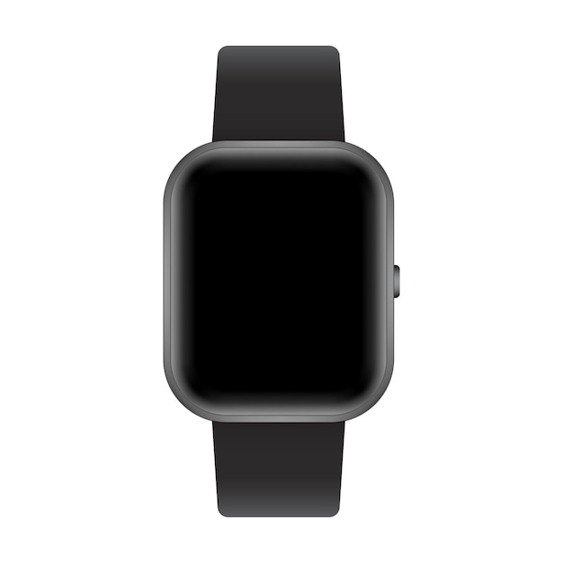 Un elegante modelo de reloj inteligente negro aislado en blanco