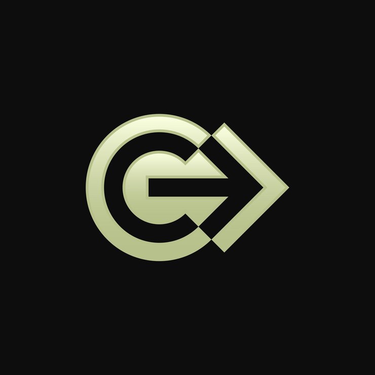 Vector elegante y moderno logotipo de dirección de flecha de la letra c