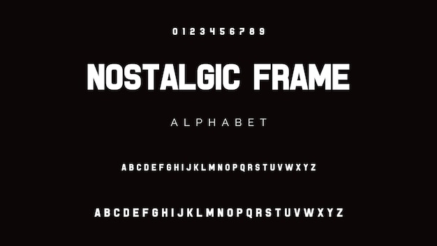 Elegante y moderno tipo de letra sans serif alfabeto mayúsculas y números tipo de letra victoriana