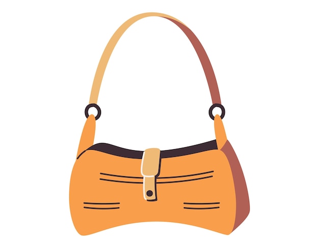 Elegante mujer bolsa de mano plana vector de dibujos animados aislada bolsa de accesorios de moda