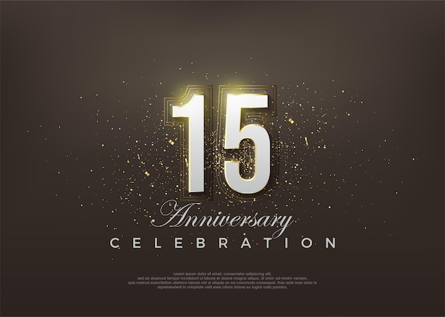 Elegante número de 15o aniversario fondos vectoriales premium vector premium para la celebración del cartel del estandarte
