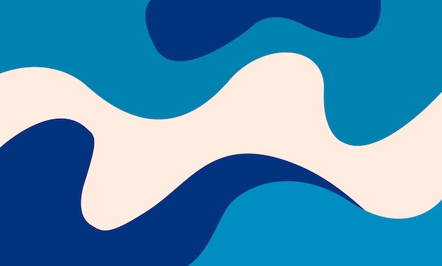 Una elegante obra de arte abstracta con formas fluidas en tonos de azul y crema Vector Eps10