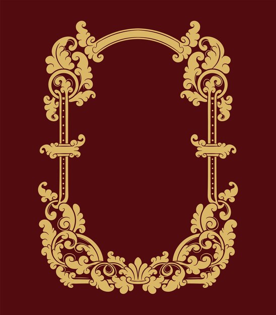 elegante ornamento de borde dorado de lujo