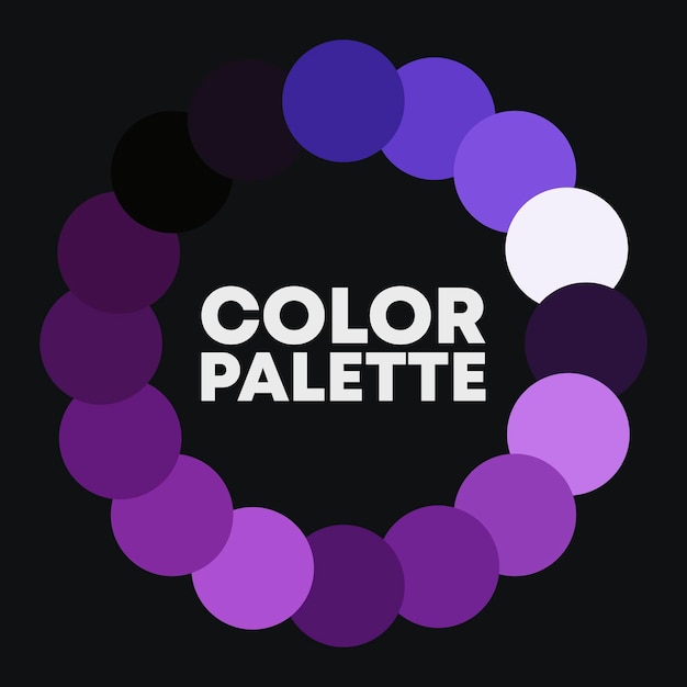 Vector elegante paleta de colores púrpura. ilustración vectorial