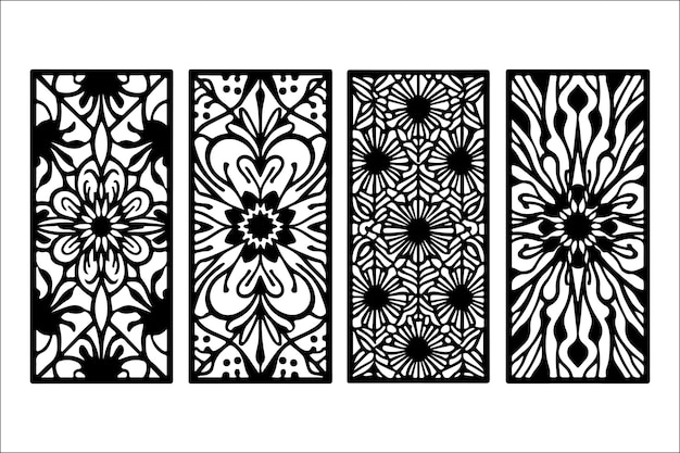 Elegante panel floral y geométrico