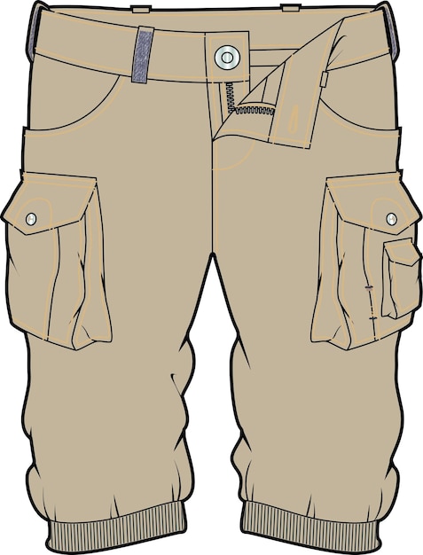 El elegante pantalón de carga de color crema