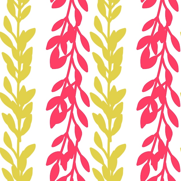 Elegante papel pintado botánico con un patrón sin costuras de hojas y flores ideal para diseños textiles de moda de primavera y verano y artes decorativas