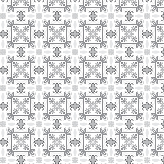 Elegante patrón de azulejos florales grises y blancos para el vector de diseño Bifold