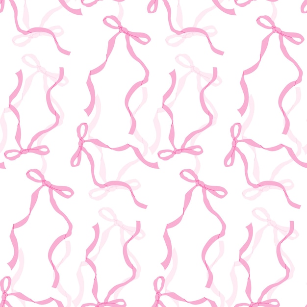 Elegante patrón de cinta rosa sobre un fondo blanco con fines decorativos en proyectos de artesanía