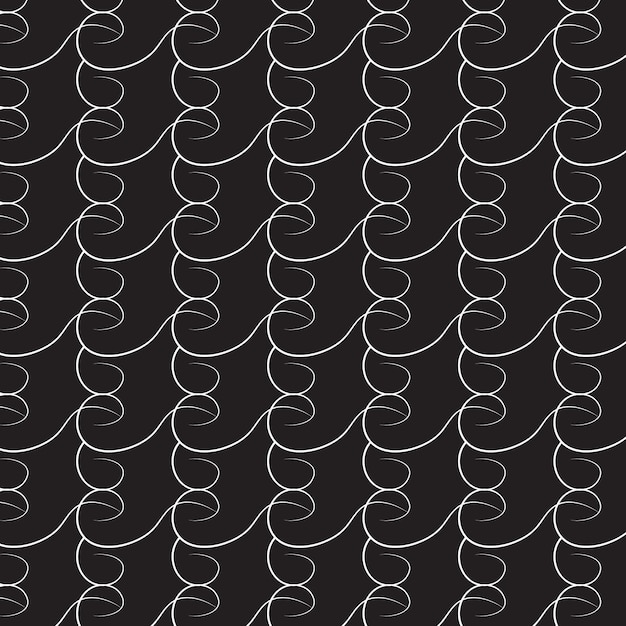 Elegante patrón sin costuras de remolinos en blanco y negro para el diseño bifold