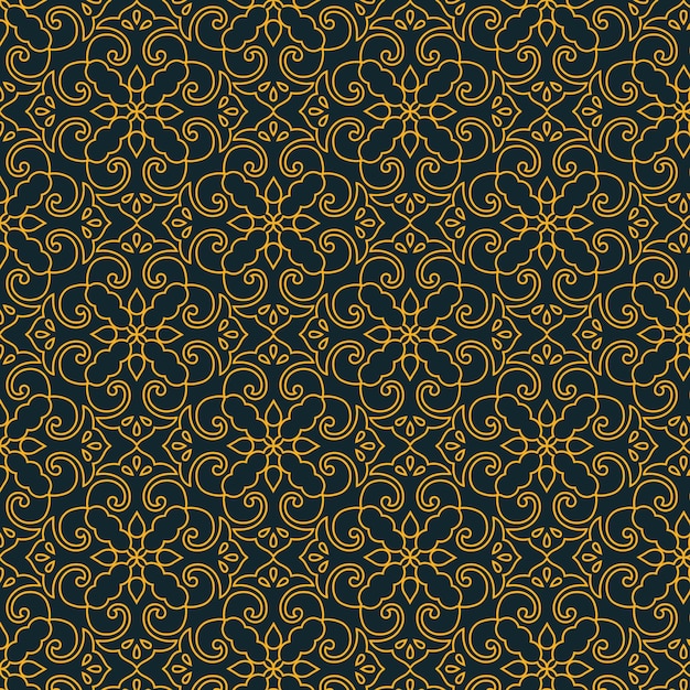 Elegante patrón floral ornamental sin costuras de oro
