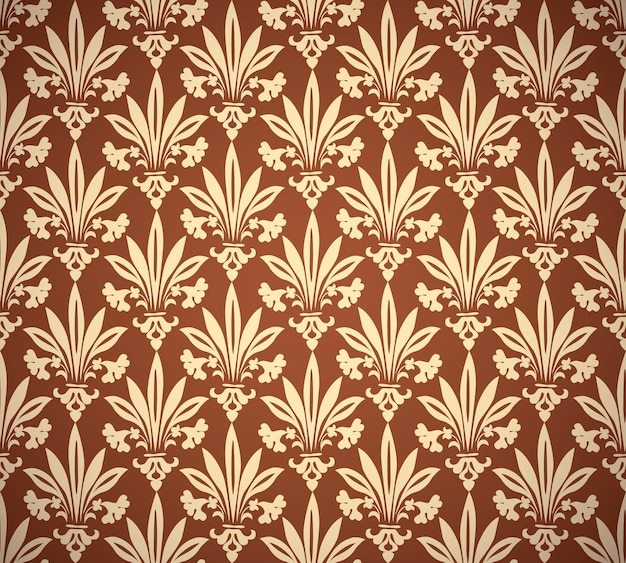 Elegante patrón floral vintage sin costuras, fondo vectorial.