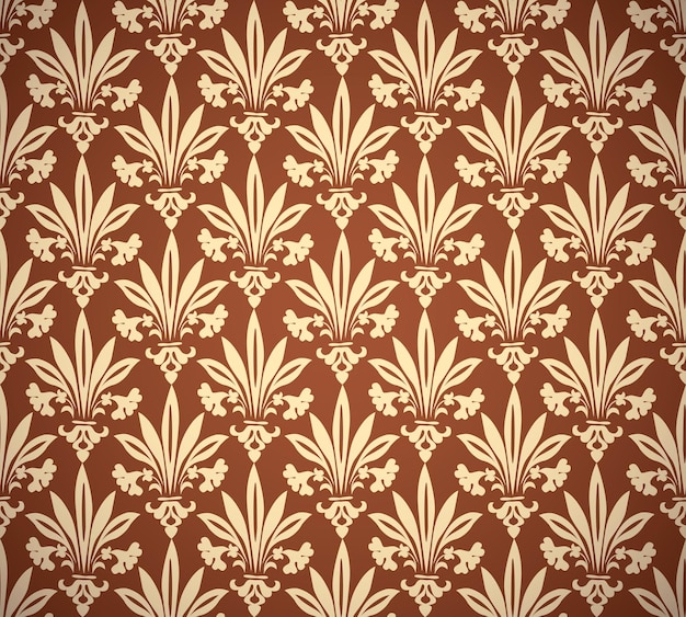 Vector elegante patrón floral vintage sin costuras, fondo vectorial.