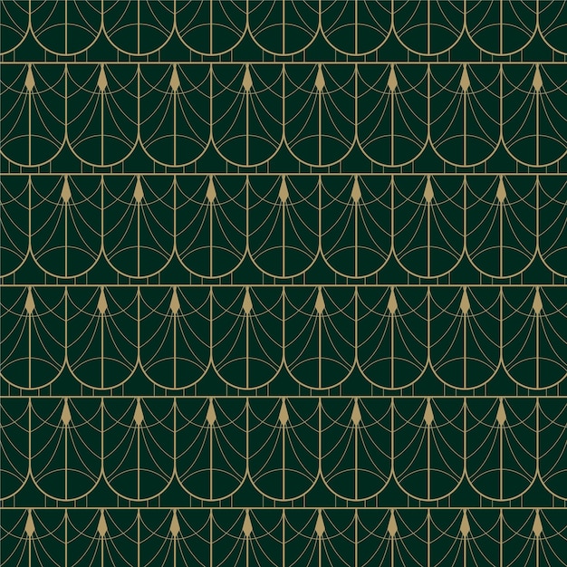 Elegante patrón geométrico art déco en oro