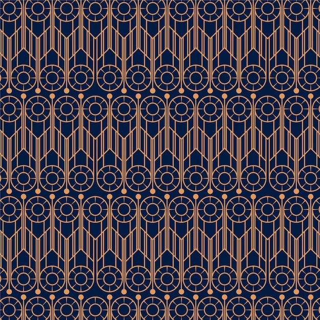 Elegante patrón geométrico art déco en oro