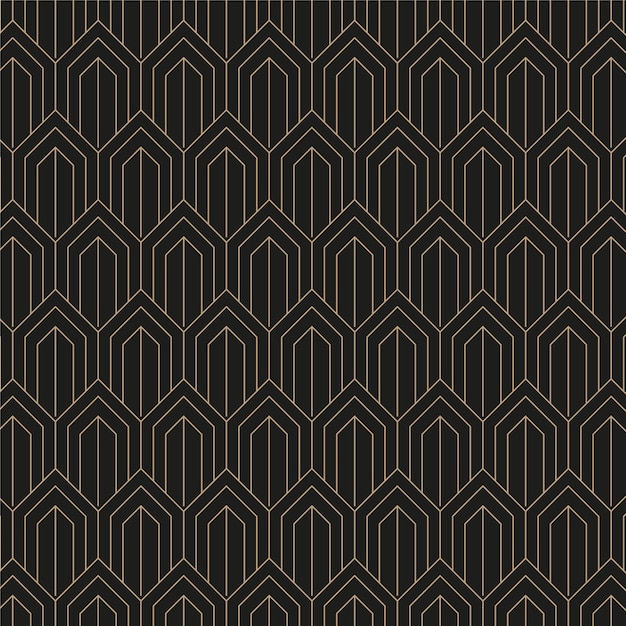 Elegante patrón geométrico art déco en oro
