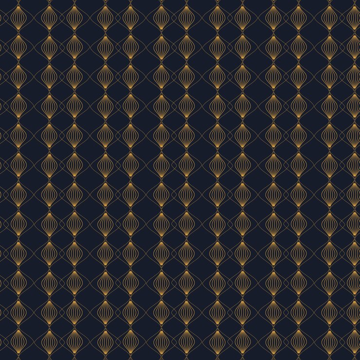 Elegante patrón geométrico dorado sobre un fondo azul oscuro