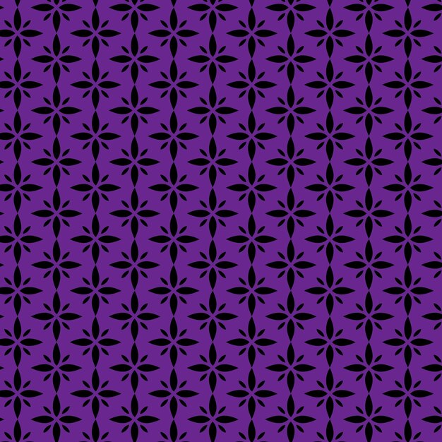 Elegante patrón geométrico floral en púrpura y negro