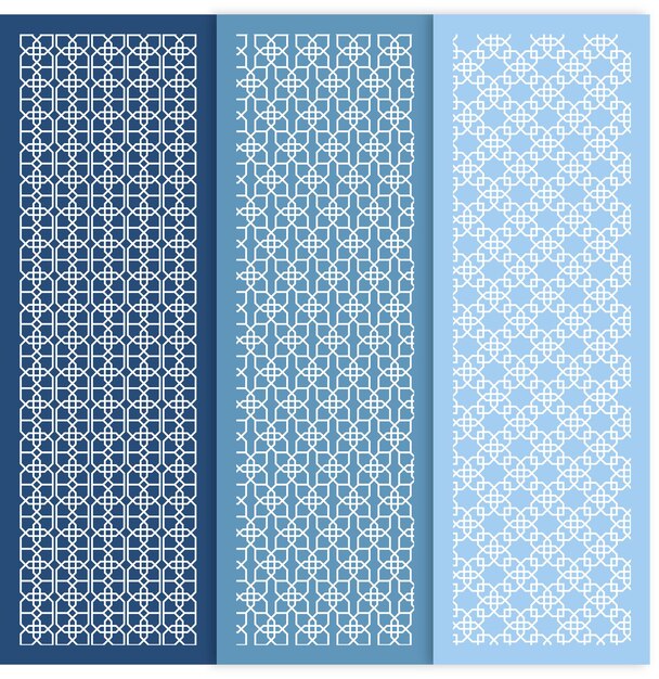 Elegante patrón geométrico islámico de fondo en tonos azules