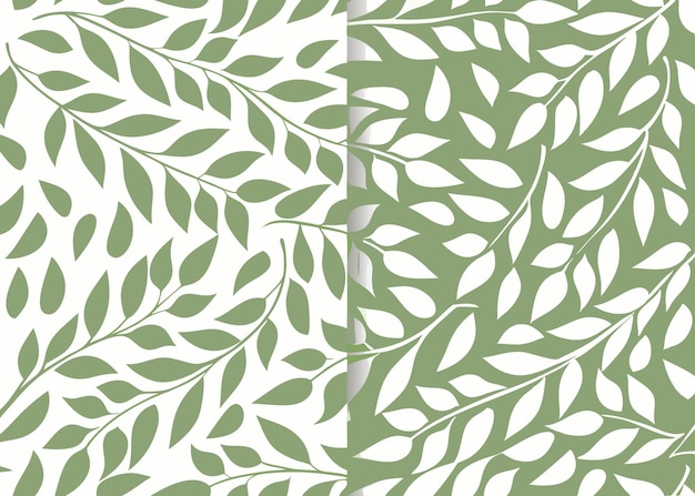 Elegante patrón de hojas verdes y blancas para un diseño inspirado en la naturaleza