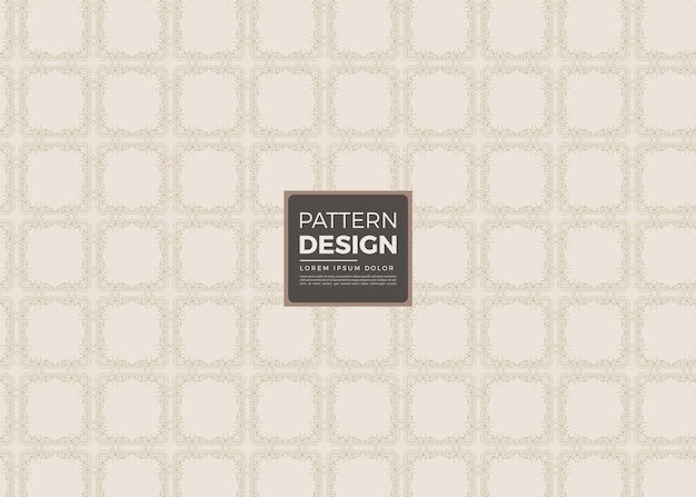 Elegante patrón ornamental cuadrado de crema y beige para varias aplicaciones