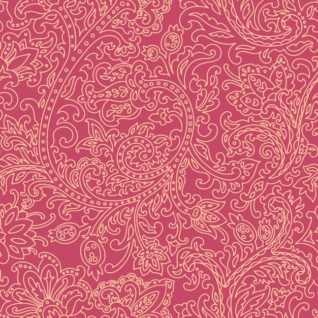 Elegante patrón de Paisley Vector rosado