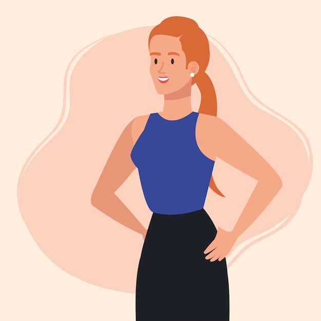 Vector elegante personaje de avatar de empresaria ejecutiva