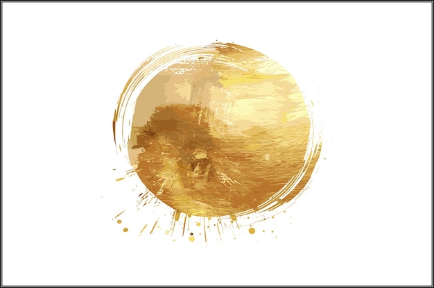 Elegante pincel de oro trazó una obra de arte de acuarela más vendida