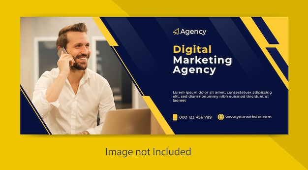 Elegante plantilla de banner de facebook de marketing digital