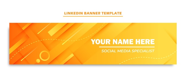 Elegante plantilla de banner naranja de linkedin