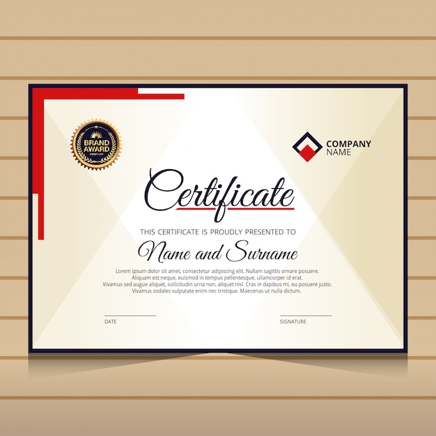 Elegante plantilla de certificado de diploma