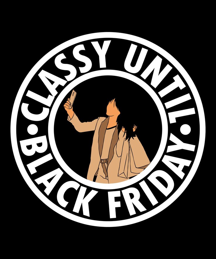 Vector elegante hasta la plantilla de diseño de camiseta de vector de viernes negro