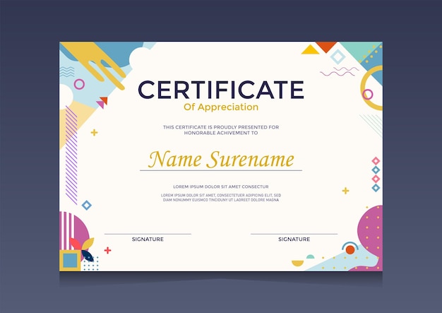 Elegante plantilla de diseño de certificado de agradecimiento