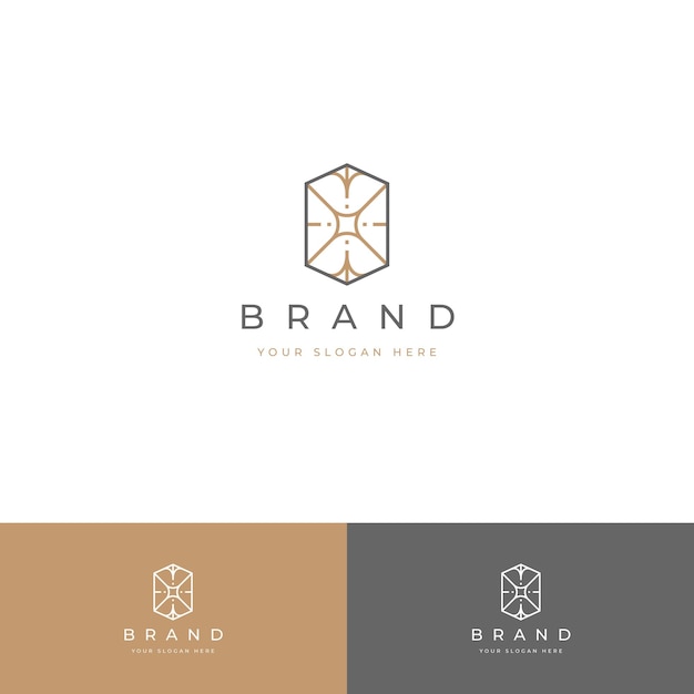 Elegante plantilla de diseño de logotipo de diamante geométrico para marcas de lujo