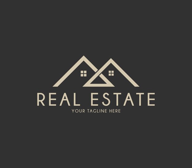 Elegante plantilla de diseño de logotipo inmobiliario
