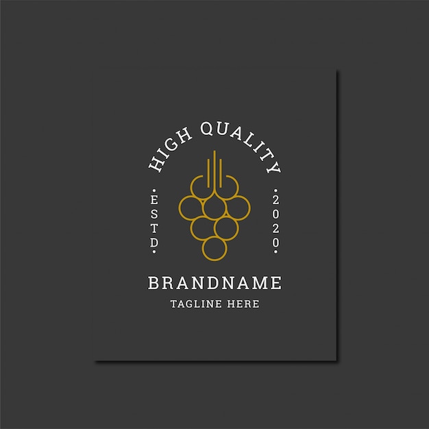 Elegante plantilla de diseño de logotipo de vino vintage