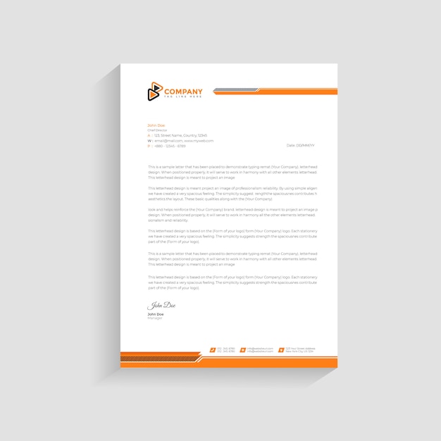 Elegante plantilla de diseño con membrete Premium.