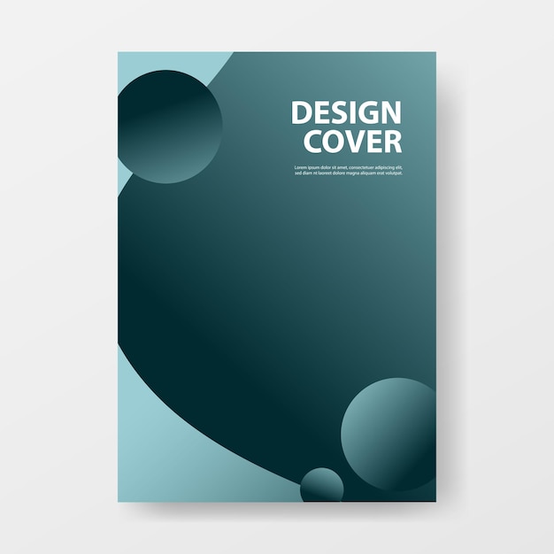 Elegante plantilla de diseño de portada o cartel de abstracción verde oscuro