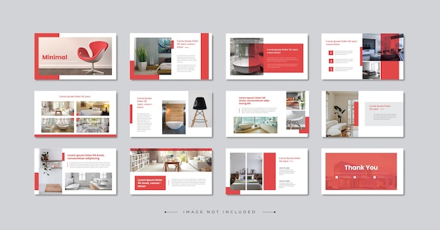 Elegante plantilla de diseño de presentación de PowerPoint para interiores, diapositivas de Google