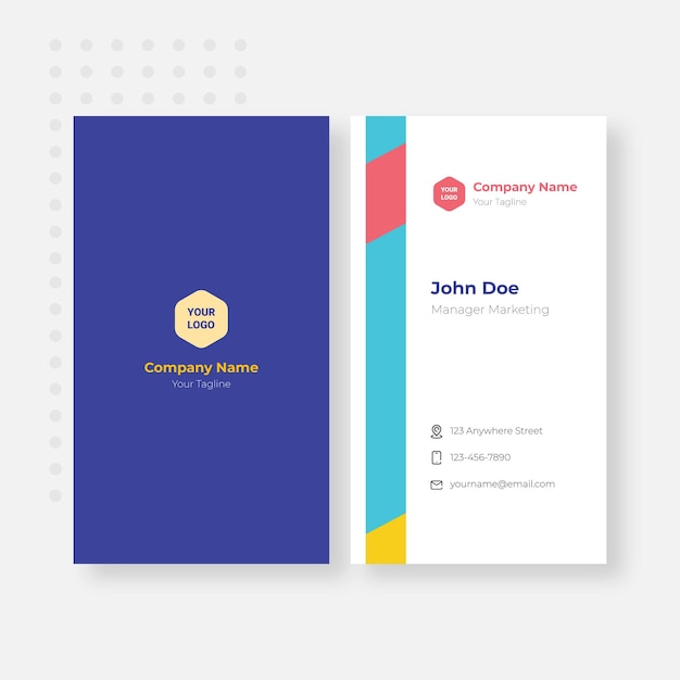 Elegante plantilla de diseño de tarjeta azul